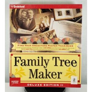 Vintage Windows Original Family Tree Maker 1996 Deluxe Edition II NEW Sealed